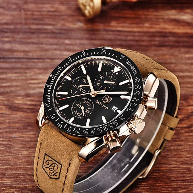 BENYAR Men's Luxury Chronograph Watch – Business, Casual | Quartz Movement with Date Display | Stylish Wristwatch | Gift for Men - Image 3
