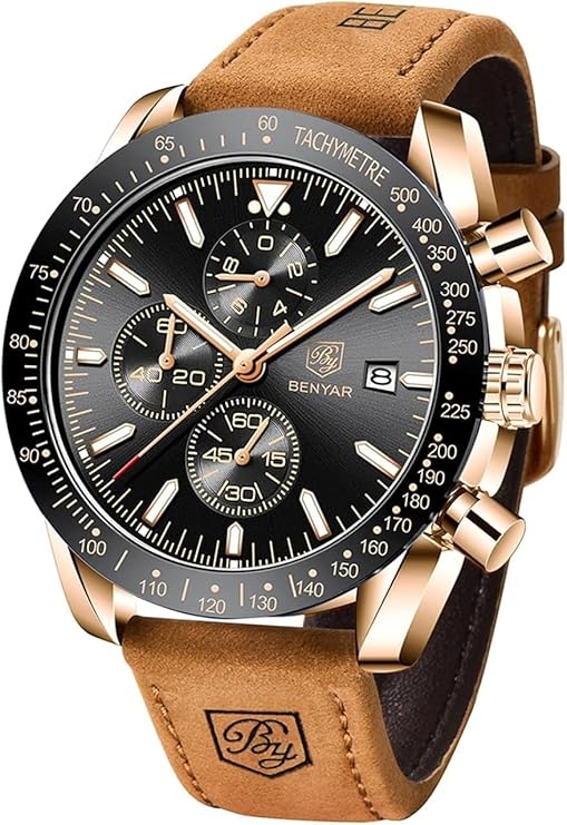 BENYAR Men's Luxury Chronograph Watch – Business, Casual | Quartz Movement with Date Display | Stylish Wristwatch | Gift for Men - Image 2
