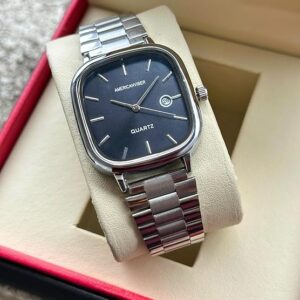 AMERICANVIBER Men's Silver, Watch with Stainless Steel Band | Water-Resistant Analog Dress & Casual Wristwatch